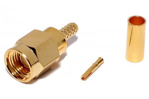 SMA-CONNECTOR Reverse MALE CRIMP FOR RG316/174 CABLE