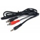 2x RCA MALE / 3,5mm STEREO-PLUG CABLE 2,5m