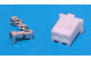 JST XH-CONNECTOR 2-POLE (pins incl.)