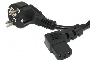 POWER CORD ANGLE BLACK 2m