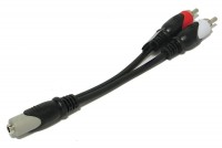 ADAPTERI JAKKI STEREO 3,5mm / 2x RCA UROS JOHDOLLA