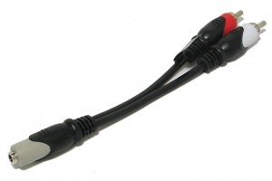 ADAPTER JACK STEREO 3,5mm / 2x RCA MALE WIRED