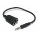 ADAPTER 2x JACK STEREO 3,5mm / PLUG STEREO 3,5mm WIRED