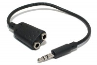 ADAPTERI 2x JAKKI STEREO 3,5mm / PLUGI STEREO 3,5mm JOHDOLLA