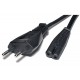 EURO POWER CORD IEC C7 BLACK 0,5m