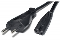 EURO POWER CORD IEC C7 BLACK 0,5m