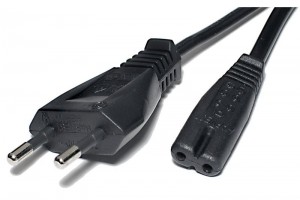 EURO POWER CORD IEC C7 BLACK 1m