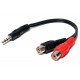ADAPTER PLUG STEREO 3,5mm / 2x RCA FEMALE WIRED