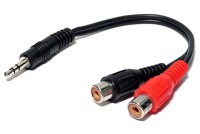 ADAPTER PLUG STEREO 3,5mm / 2x RCA FEMALE WIRED