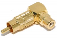 ADAPTER RCA FEMALE / MALE ANGLE GOLD