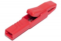 4mm CROCODILE CLIP SHIELDED RED