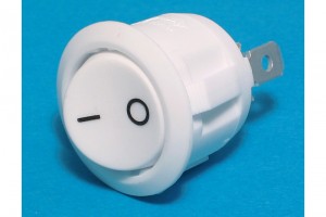 ROCKER SWITCH ROUND 1-POLE ON/OFF 10A 250VAC white