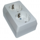 2-WAY OUTLET SOCKET, GROUNDED, SURFACE-MOUNTABLE