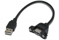 PANEL MOUNT USB CABLE TYPE-A MALE/FEMALE 30cm
