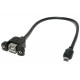 PANEL MOUNT USB CABLE TYPE-B FEMALE/MICRO MALE 30cm