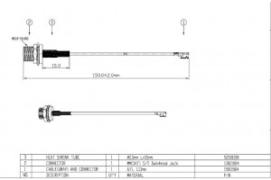 U.FL - MMCX(F)ST Bulkhead 1.13mm L150mm dwg