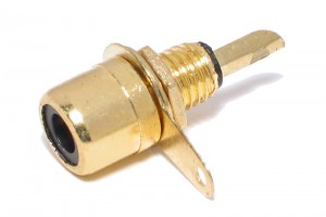 RCA PANEL CONNECTOR GOLD-PLATED BLACK