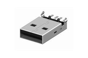 USB-A male RA smd black