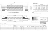 FFC cable 0,5mm 33pole Sn 300mm shielded Cu foil/mylar gnd pin1 dwg