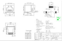 RJ45 PIIRIKORTTILIITIN kulma SMD