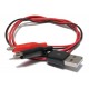 USB-CROCOCLIPS POWER LEAD BLACK+RED 0,75m