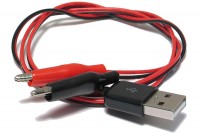 USB-CROCOCLIPS POWER LEAD BLACK+RED 0,75m