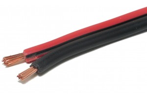 SPEAKER CABLE 2x 0,75mm2 REDBLACK (OFC) 1m