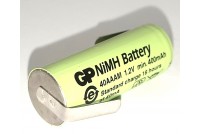 2/3 AAA NiMH BATTERY 1,2V 400mAh WITH SOLDER LUGS