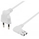 EURO POWER CORD IEC C7 ANGLE90 WHITE 3m