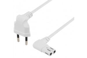 EURO POWER CORD IEC C7 ANGLE90 WHITE 3m