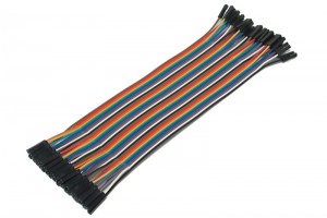 JUMPER WIRE FEMALE/FEMALE MULTICOLOR FLAT CABLE 30cm 40pcs