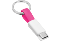 USB Key Ring Charging Cable A-male / C-male 0,1m pink