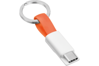 USB Key Ring Charging Cable A-male / C-male 0,1m orange