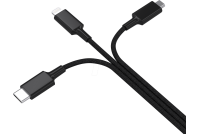 USB-KAAPELI A-USB-C/microUSB/Lightning 1,2m