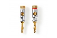 4mm BANANA CONNECTOR PAIR RED/WHITE