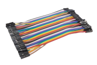 JUMPER WIRE FEMALE/FEMALE MULTICOLOR FLAT CABLE 10cm 40pcs