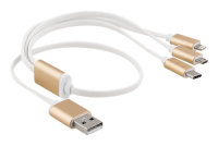 USB-KAAPELI A-USB-C/microUSB/Lightning 0,5m