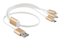 USB CABLE A-USB-C/microUSB/Lightning 0,5m