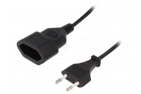 EURO SOCKET POWER EXTENSION CORD 2m BLACK