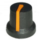 CONTROL KNOB 6mm AXIS Ø 14mm BLACK / ORANGE