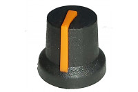 CONTROL KNOB 6mm AXIS Ø 14mm BLACK / ORANGE