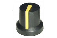 CONTROL KNOB 6mm AXIS Ø 14mm BLACK / YELLOW