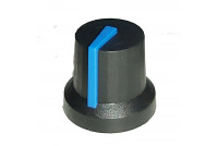 CONTROL KNOB 6mm AXIS Ø 14mm BLACK / BLUE