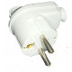 SCHUKO PLUG INDOOR USE ANGLED WHITE