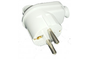 SCHUKO PLUG INDOOR USE ANGLED WHITE