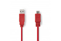 USB-2.0 CABLE A-MALE / microB 1m red