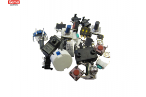 Micro switches and buttons, approx. 30 pcs