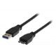 USB-3.0 VÄLIJOHTO A-UROS / microB UROS 1m