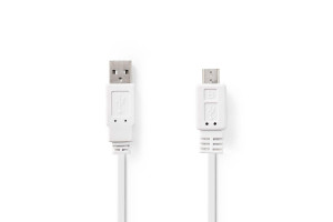 USB-2.0 CABLE A-MALE / microB 1m White