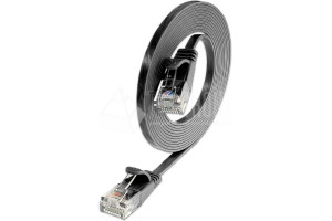 FLAT CAT6 CABLE 1m BLACK